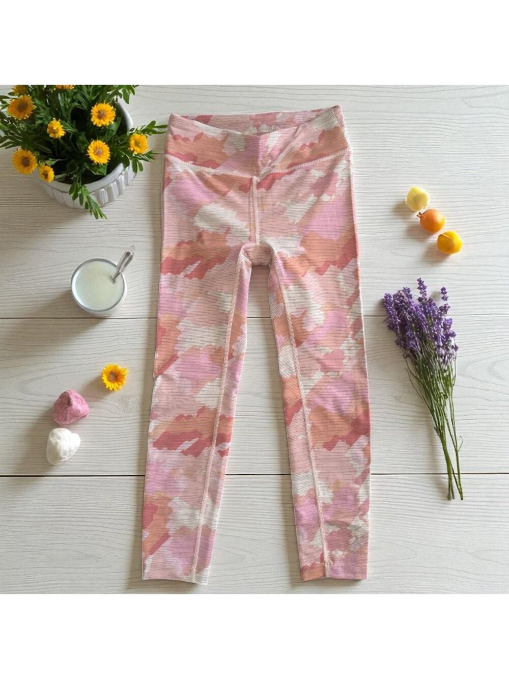 OUTDOOR VOICES Pink Salmon Camo 7/8 Length Leggings Size Small